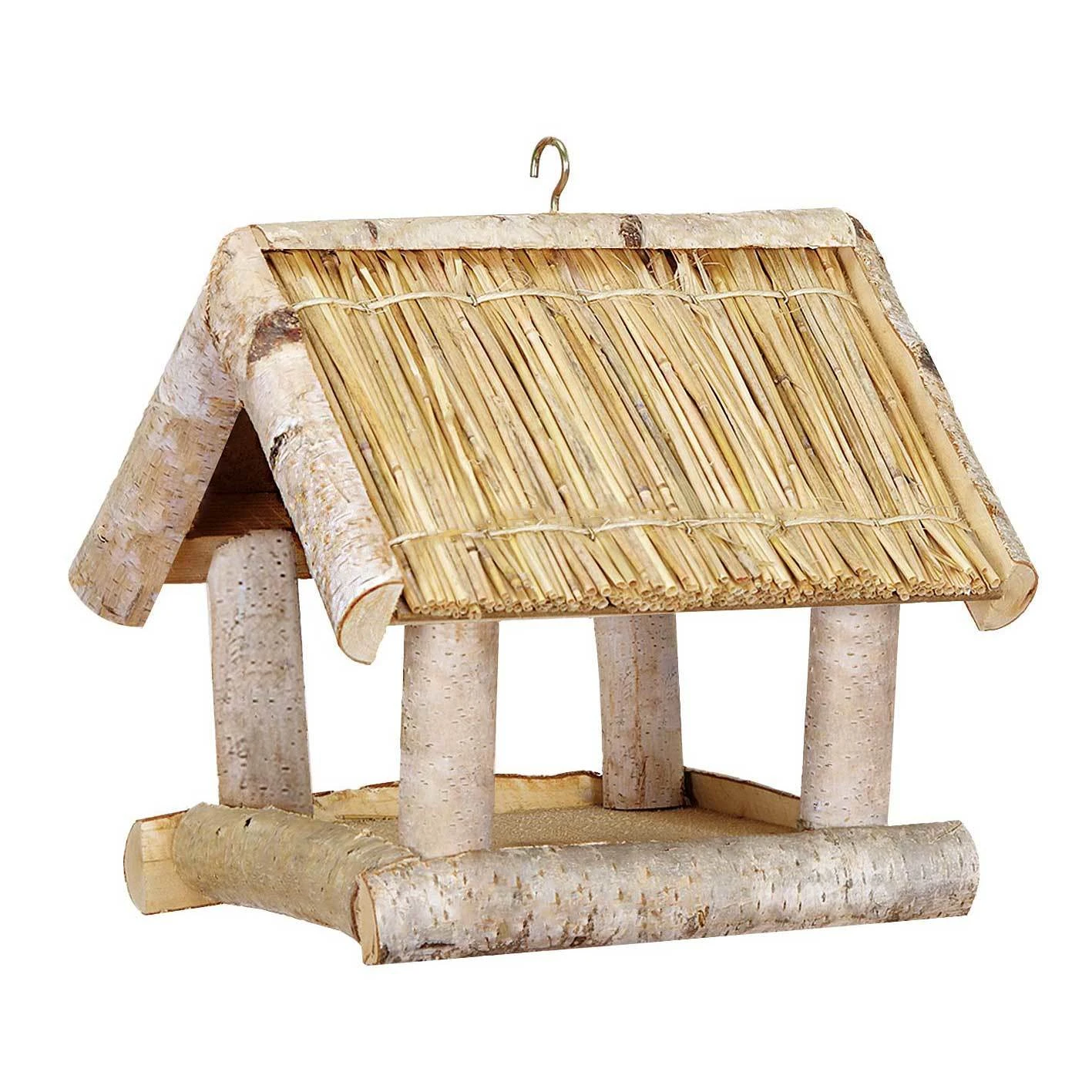 Vogelhaus Birke Mit Strohdach, 26 X 26 X 25 Cm 1 Vogelhaus Birke Mit Strohdach, 26 X 26 X 25 Cm