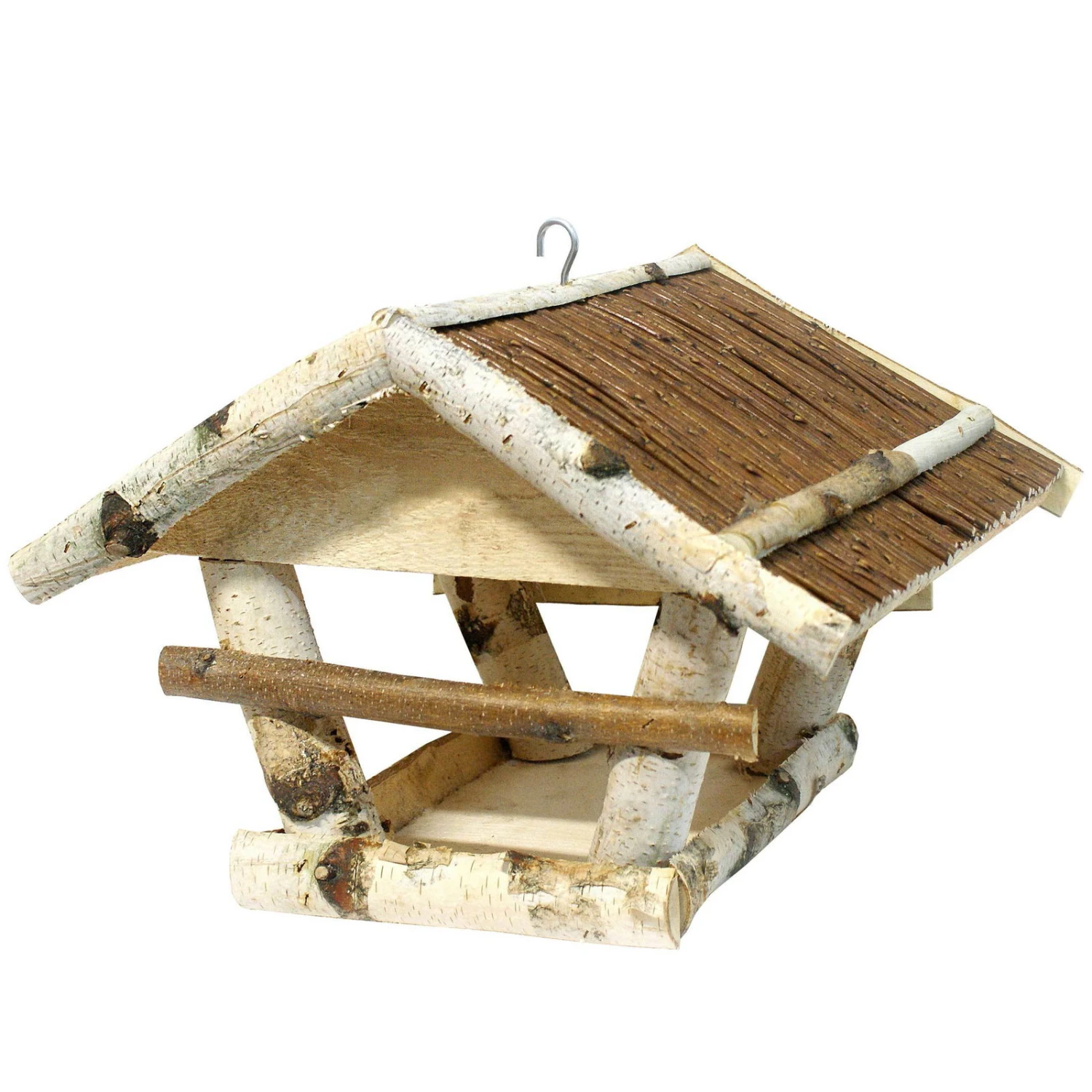 Vogelhaus Mit Weidendach, Birke Und Kiefer, 38 X 32 X 26 – 29 Cm 1 Vogelhaus Mit Weidendach, Birke Und Kiefer, 38 X 32 X 26 – 29 Cm