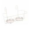 Haken-Blumentopfhalter, Metall, Weiß, 34 X 18 Cm, Für Zwei Töpfe