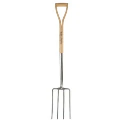 Spatengabel, Edelstahl, Eschenholz
