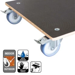 Multi Roller Maxi GRIP, 300 Kg Tragkraft, Holz, Ca. 58 X 58 X 15 Cm -Günstiges Gartenambiente Geschäft 0920600405 multi roller maxi grip eckig 5 116646