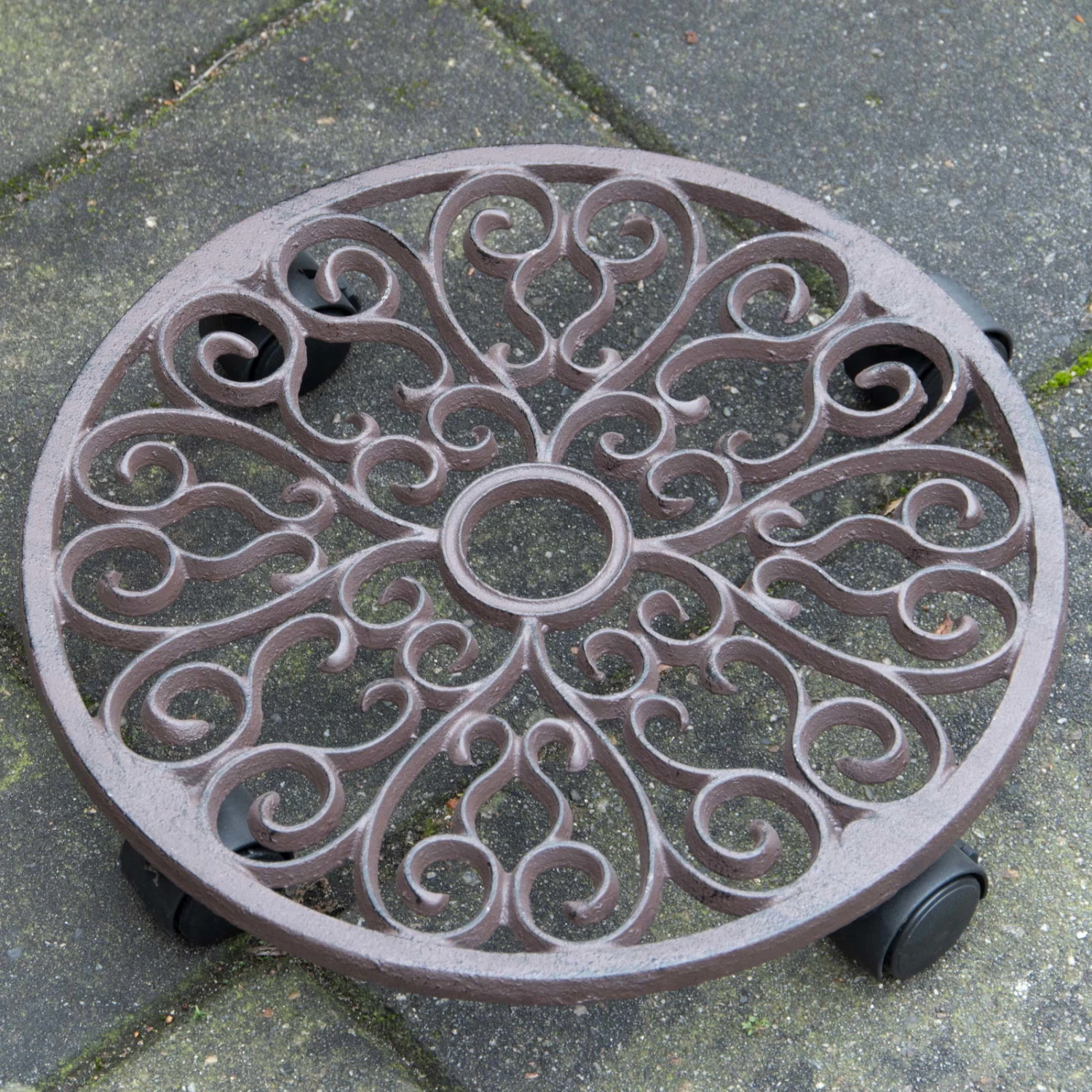 Pflanzenroller L, Braun, Gusseisen, 34,5 X 34,5 X 6,4 Cm 1 Pflanzenroller L, Braun, Gusseisen, 34,5 X 34,5 X 6,4 Cm