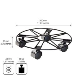 Multi Roller GH0938, Tragkraft 60 Kg, Schwarz, Ø 30 Cm -Günstiges Gartenambiente Geschäft 0920600532 multi roller 4 116784