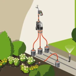 Wasserverteiler, Gardena, Bis 6 Anschlussgeräte, Für Bewässerungscomputer -Günstiges Gartenambiente Geschäft 0930101138 Wasserverteiler automatic 8 61555