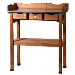 Pflanztisch, Natur, Kiefernholz, 78 X 38 X H91 Cm -Günstiges Gartenambiente Geschäft 0940700263 Pflanztisch mit Schubladen 1 118913