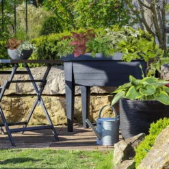 Hochbeet Mit Deckel, Anthrazit, Ca. 100 X 50 X 107 Cm -Günstiges Gartenambiente Geschäft 0980250129 Hochbeet mit Beinen und Deckel anthrazit 111345