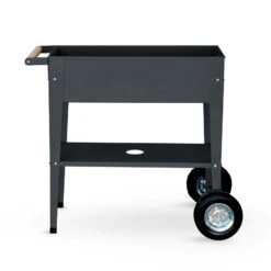 Hochbeet-Trolley Mit Rädern, Anthrazit, Metall, 75 X 35 X 80 Cm, 47 L -Günstiges Gartenambiente Geschäft 0980250141 Urban Garden Trolly auf Raedern anthrazit 7 84496