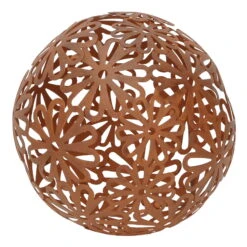Eisen-Kugel 'Blüte', Rost, Ø 18,5 Cm