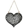 Eisen-Herz, Schwarz-matt, 30 X 27 Cm + 23,5 Cm Hänger