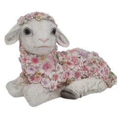 Blumenschaf, Liegend, Klein, 25x12x16 Cm