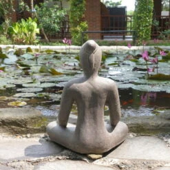 Steinguss Gartenornament 'Yoga', Natur, 26 X 18 X 31 Cm -Günstiges Gartenambiente Geschäft 0980306816 steinguss gartenornament yoga 4 123352