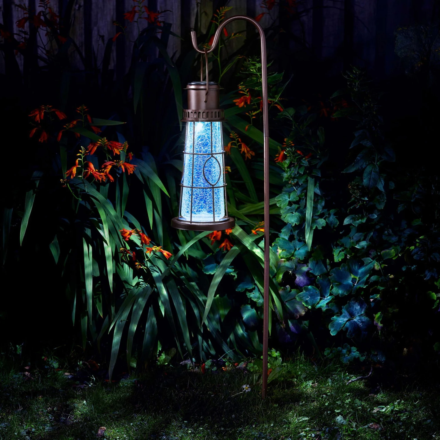 Solarlampe „Leuchtturm-Laterne“ In Schwarz Aus Metall/Glas, Maße 96 X 12,5 Cm 1 Solarlampe „Leuchtturm-Laterne“ In Schwarz Aus Metall/Glas, Maße 96 X 12,5 Cm