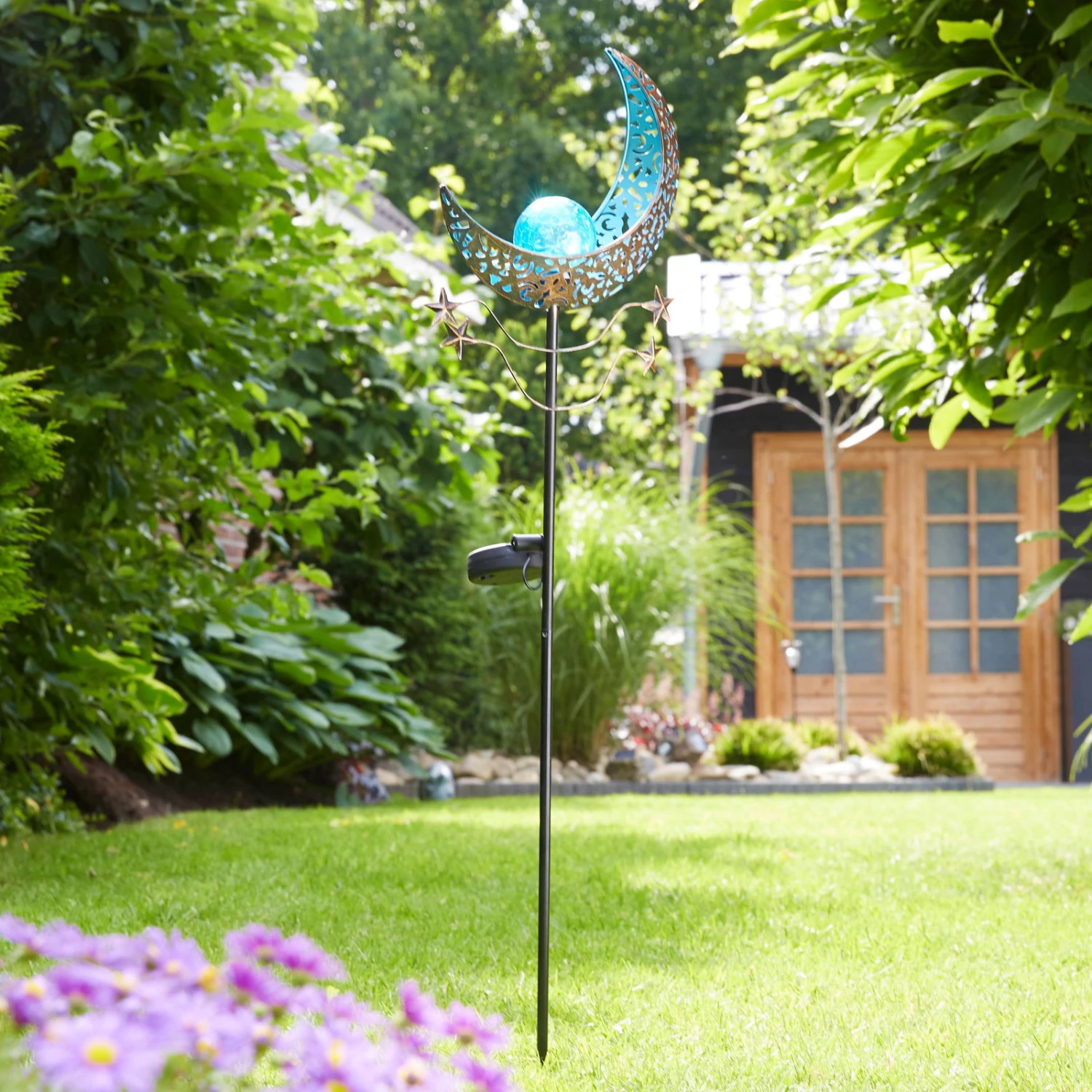 Solargartenstecker Mandala Moon, Blau, 17,5 X 6,0 X 85,0 Cm 1 Solargartenstecker Mandala Moon, Blau, 17,5 X 6,0 X 85,0 Cm