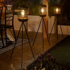 Solarlaterne 'Lighthouse', Schwarz, Metall, Höhe 92 Cm -Günstiges Gartenambiente Geschäft 2950100608 Solar Motive Laterne metall Modell Lighthouse H92cm 1 96752