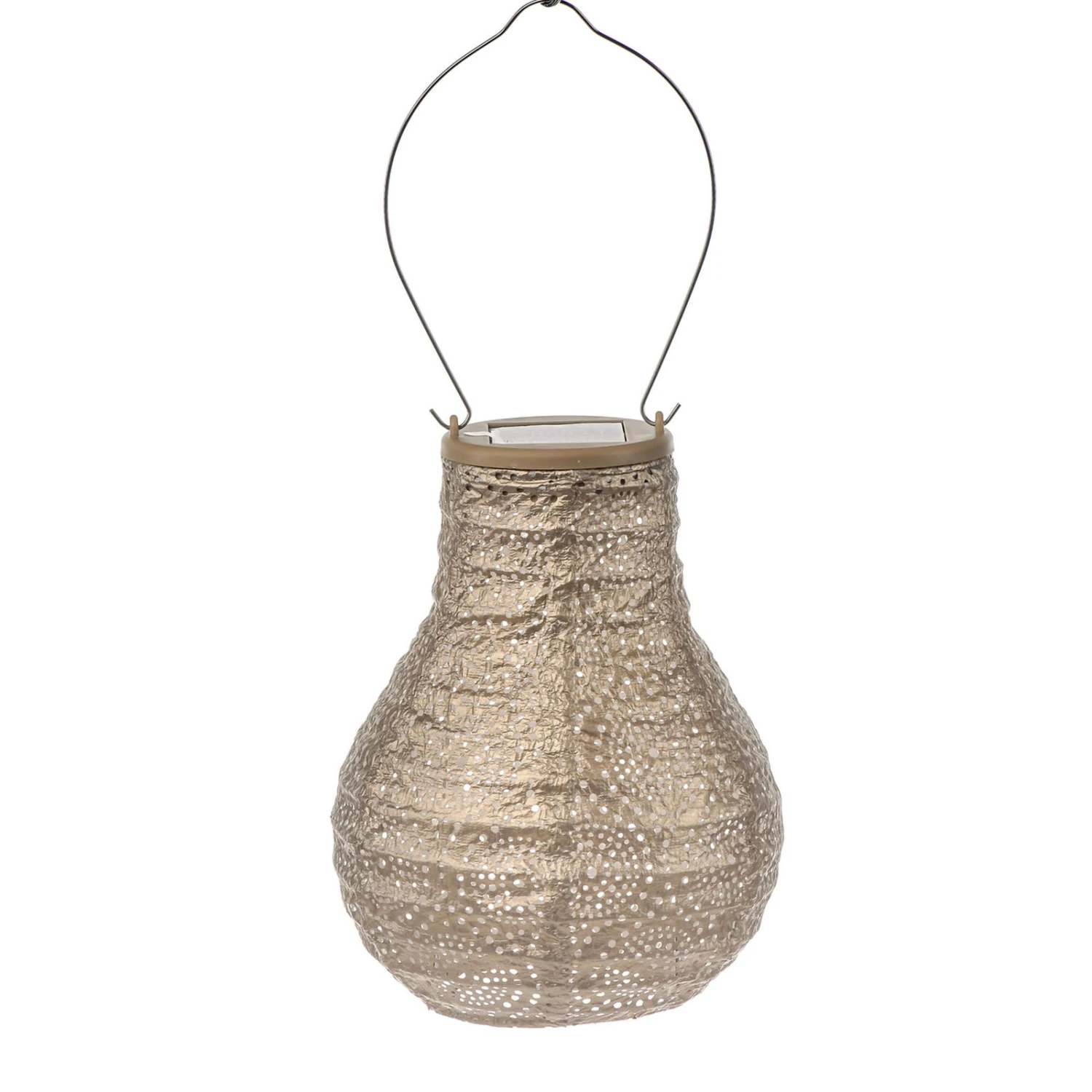 Solarlaterne 'Bulb 16 Occult', Gold, Ø 16 X 20 Cm 1 Solarlaterne 'Bulb 16 Occult', Gold, Ø 16 X 20 Cm