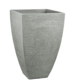 Pflanzgefäß "Mari" Grau, In Rillenoptik, 40x40x60 Cm, Füllvol. 63 L
