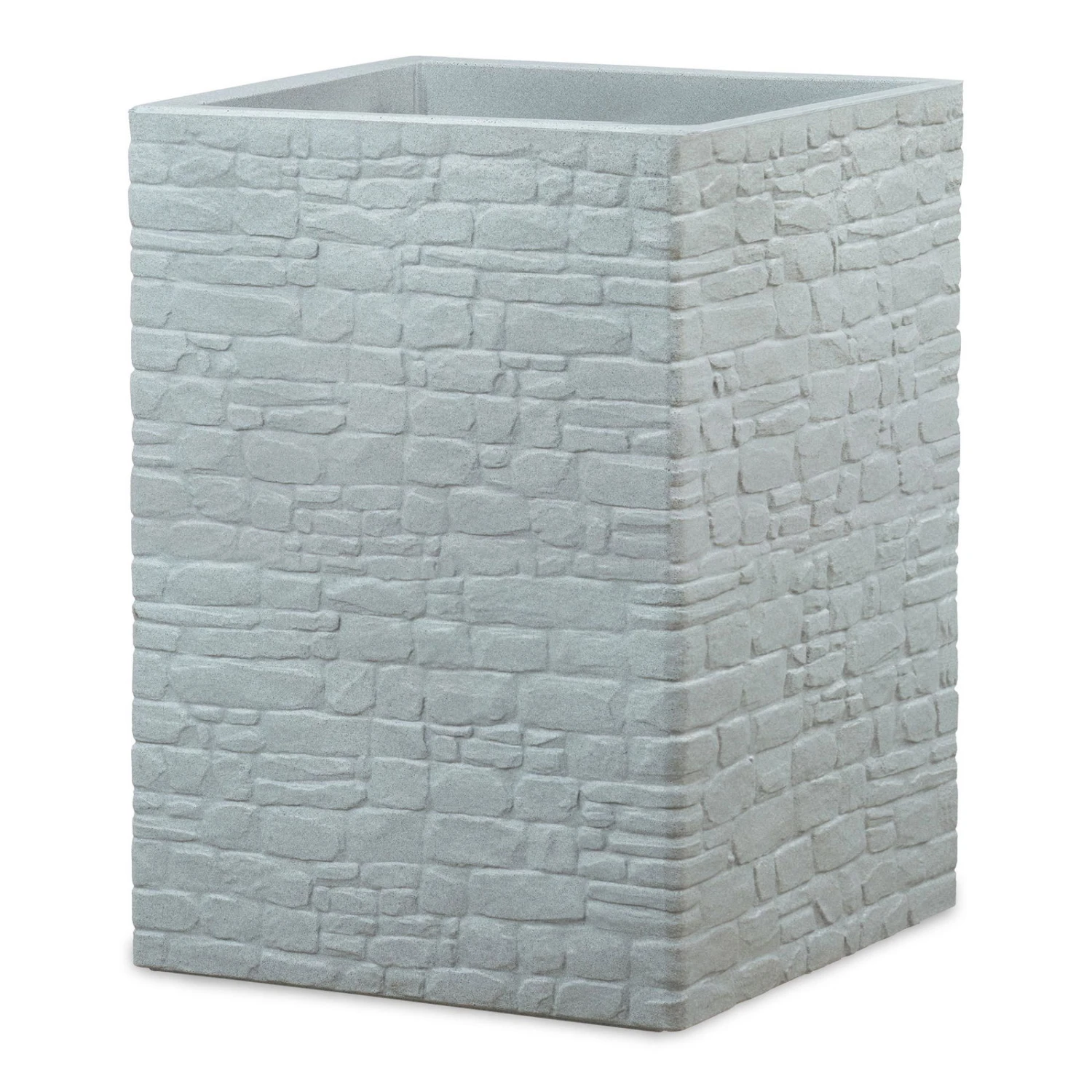 Pflanzgefäß 'Muretto High', Eckig, Stein, Grau, Kunststoff 1 Pflanzgefäß 'Muretto High', Eckig, Stein, Grau, Kunststoff