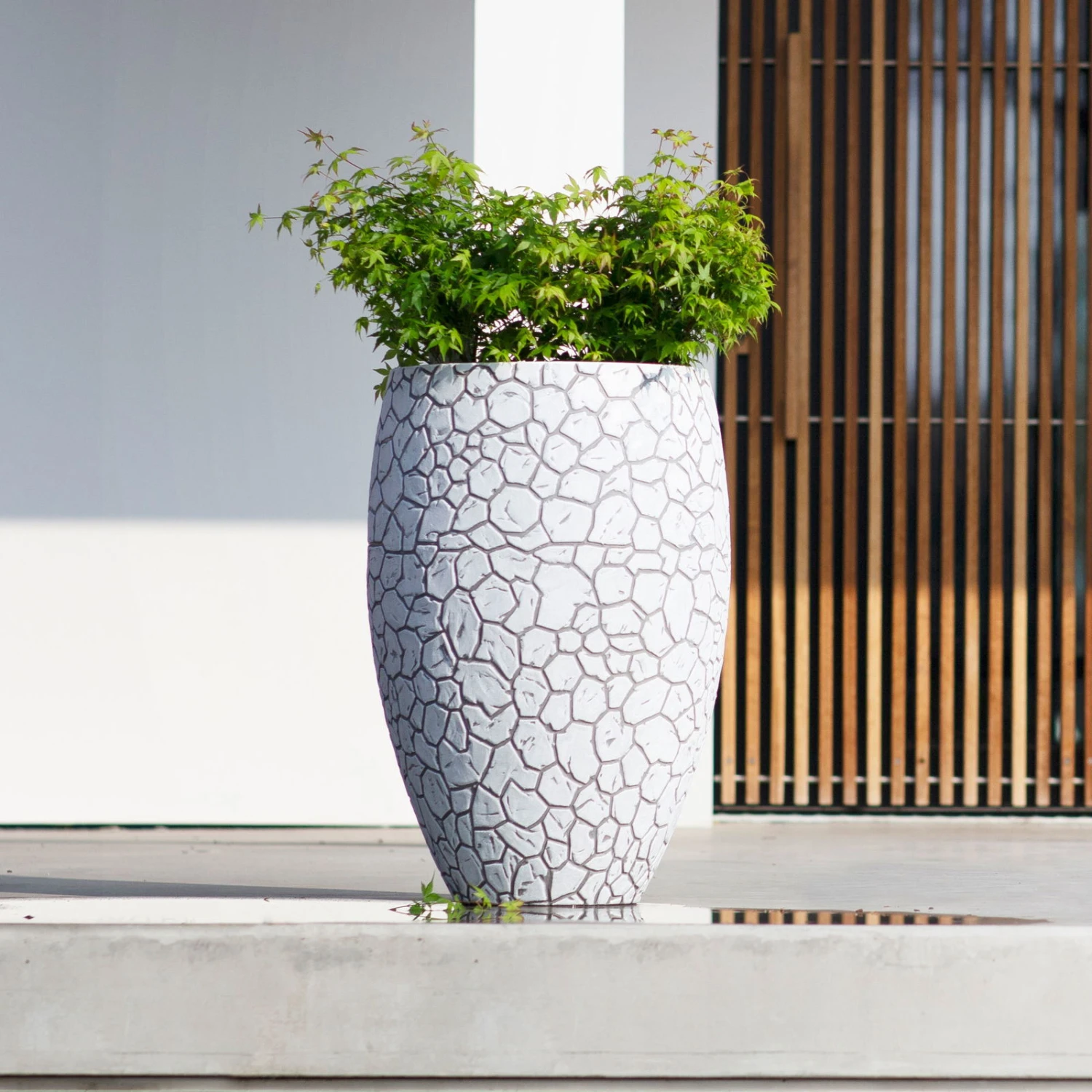 Pflanzvase 'Clay', Elfenbein, Ø 50 X H 72 Cm 2 Pflanzvase 'Clay', Elfenbein, Ø 50 X H 72 Cm – Bild 2