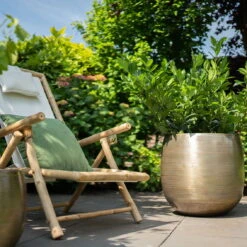 Pflanzgefäß 'Rowen', Gold, Ø 38 X H 30 Cm -Günstiges Gartenambiente Geschäft 3210801621 3210801623 Pflanzgefaess Rowen gold 1 114985