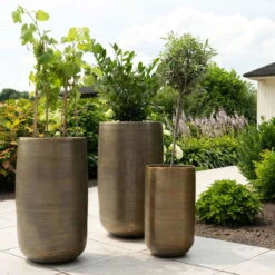 Pflanzgefäß 'Rowen', Gold, Ø 31 X H 55 Cm -Günstiges Gartenambiente Geschäft 3210801630 3210801631 3210801632 3210801633 Pflanzgefaess Rowen gold 7 115019