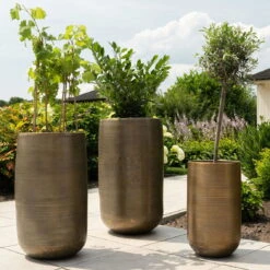 Pflanzgefäß 'Rowen', Gold, Ø 31 X H 55 Cm -Günstiges Gartenambiente Geschäft 3210801630 3210801631 3210801632 3210801633 Pflanzgefaess Rowen gold 8 115020