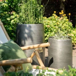 Pflanzgefäß 'Rowen', Silber, Ø 41 X H 72 Cm -Günstiges Gartenambiente Geschäft 3210801635 3210801636 3210801637 3210801638 Pflanzgefaess Rowen silber 11 115028 1