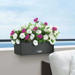 LECHUZA Balconera Cottage, Granit, 50 X 19 X 19 Cm -Günstiges Gartenambiente Geschäft 3230100593 Balconera Cottage50 50x19x19cm granit Pflanzvol 8Ltr 3 17869