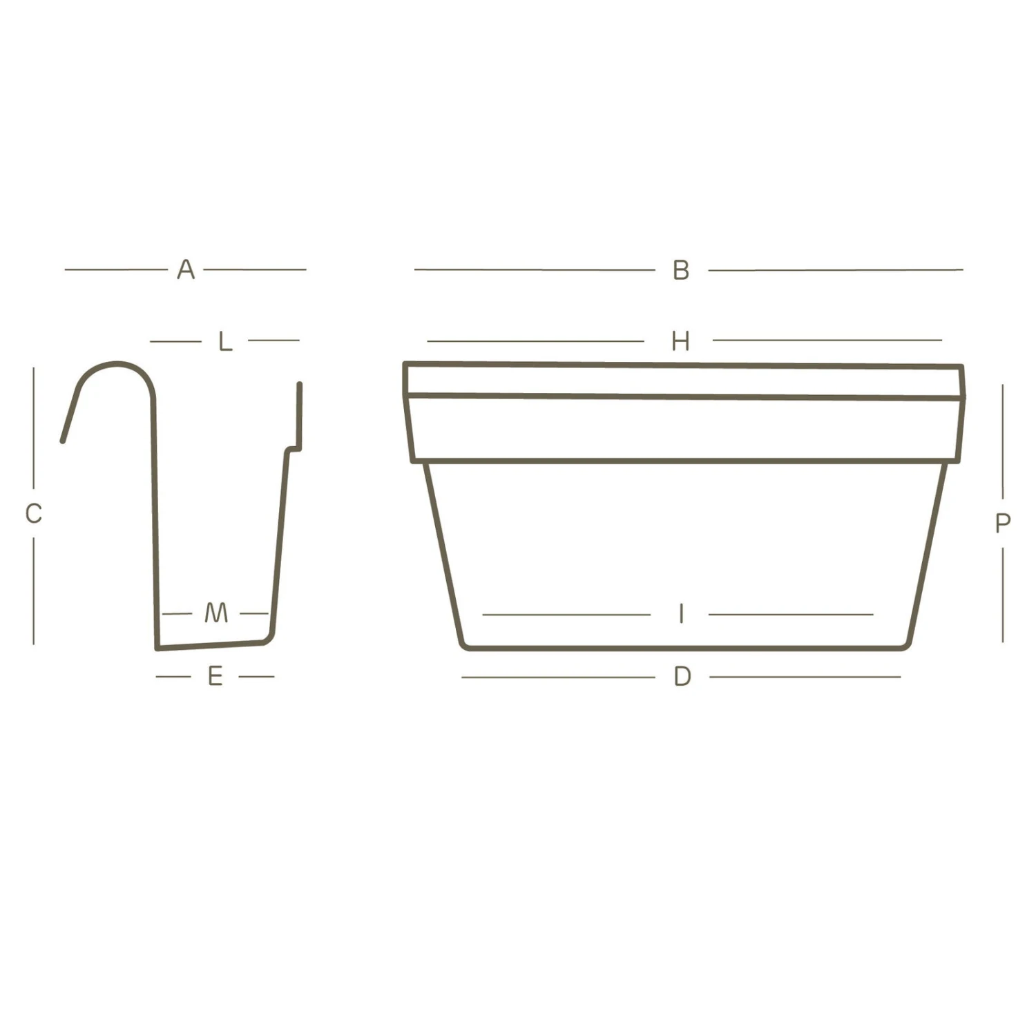 Balkon-Hängekasten UP Cassetta, Taupe, 50 Cm, 9 Liter 2 Balkon-Hängekasten UP Cassetta, Taupe, 50 Cm, 9 Liter – Bild 2