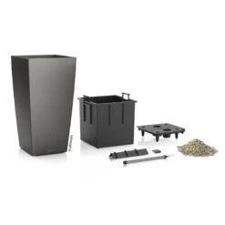LECHUZA Cubico Premium 30, Anthrazit-metallic, All-in-One-Set, 30x30, H:56 Cm -Günstiges Gartenambiente Geschäft 3325100090 Cubico Premium22 anthrazit All in One Set 22x22x41cm RGB 3 7753 2