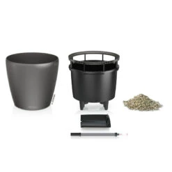 LECHUZA Classico Premium LS, All-in-One-Set, Anthrazit-metallic, Ø 28 Cm H:26 Cm -Günstiges Gartenambiente Geschäft 3325100286 Classico Premium 50LS anthrazit All in One Set D50xH47cm RGB 2 8002 1