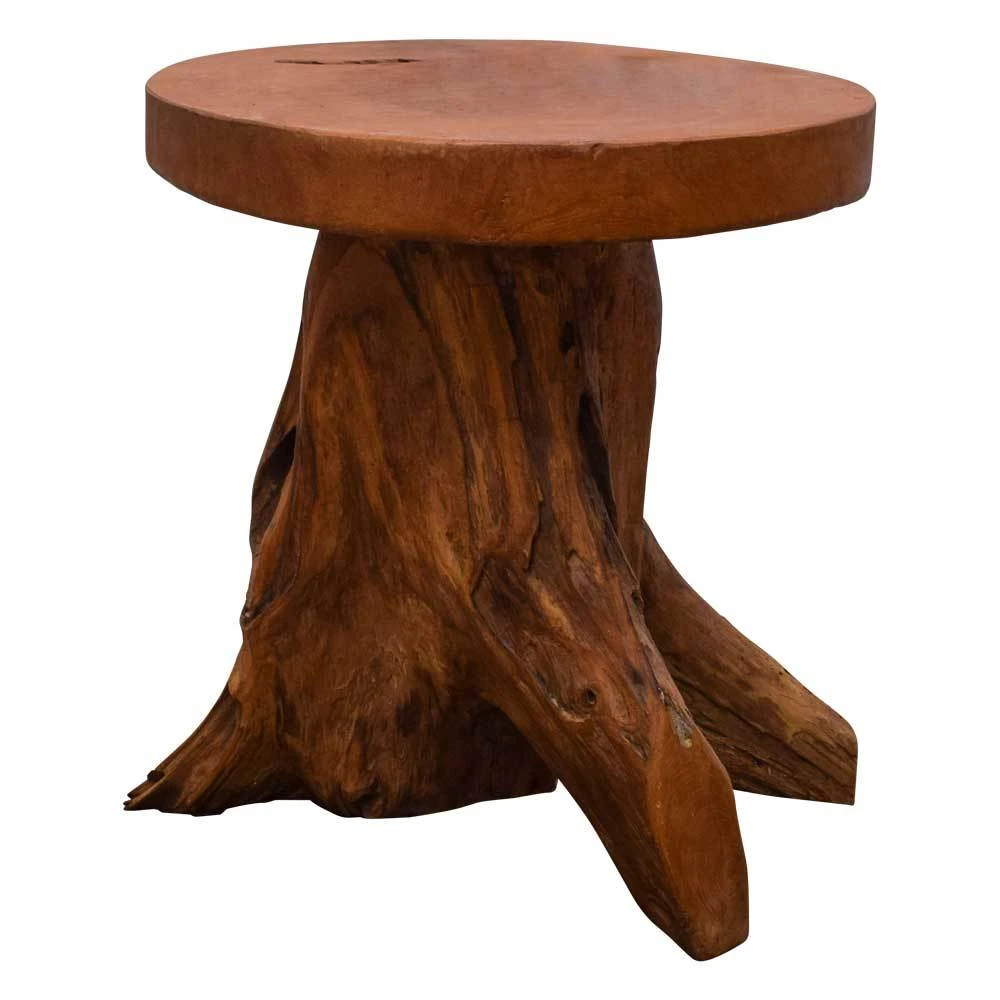 Wurzelholz-Hocker Aus Recyceltem Teakholz, Ø Ca. 40 Cm, Höhe Ca. 45 Cm 1 Wurzelholz-Hocker Aus Recyceltem Teakholz, Ø Ca. 40 Cm, Höhe Ca. 45 Cm