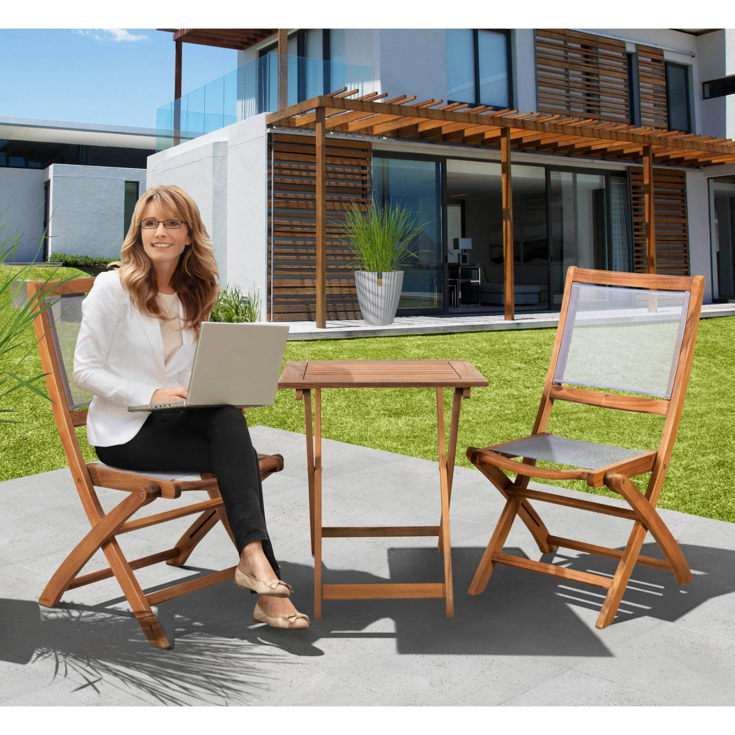 Balkonset „Balkonien“ Aus Akazienholz, 3-teilig, Silbergrau 8 Balkonset „Balkonien“ Aus Akazienholz, 3-teilig, Silbergrau – Bild 8