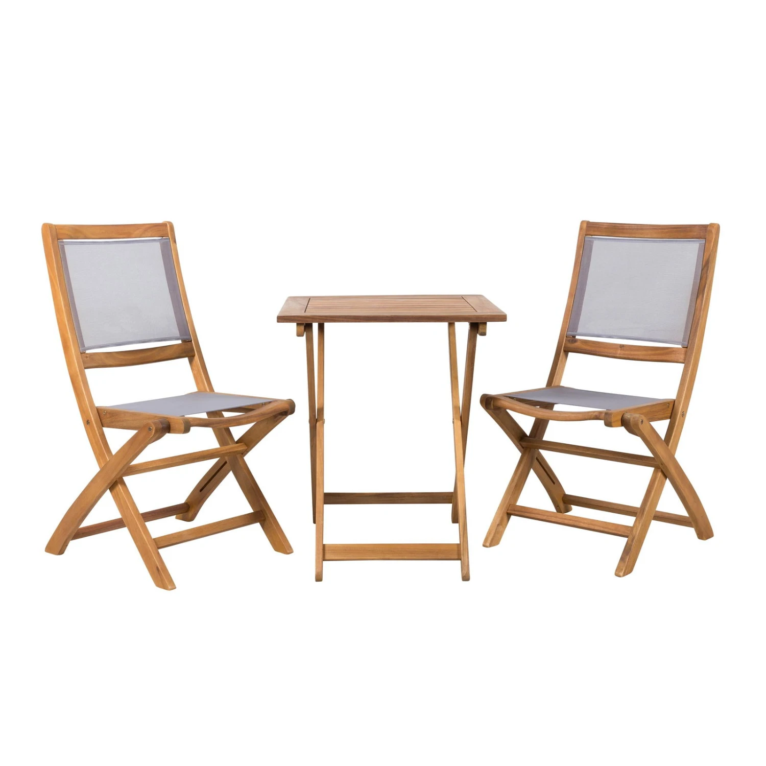 Balkonset „Balkonien“ Aus Akazienholz, 3-teilig, Silbergrau 1 Balkonset „Balkonien“ Aus Akazienholz, 3-teilig, Silbergrau