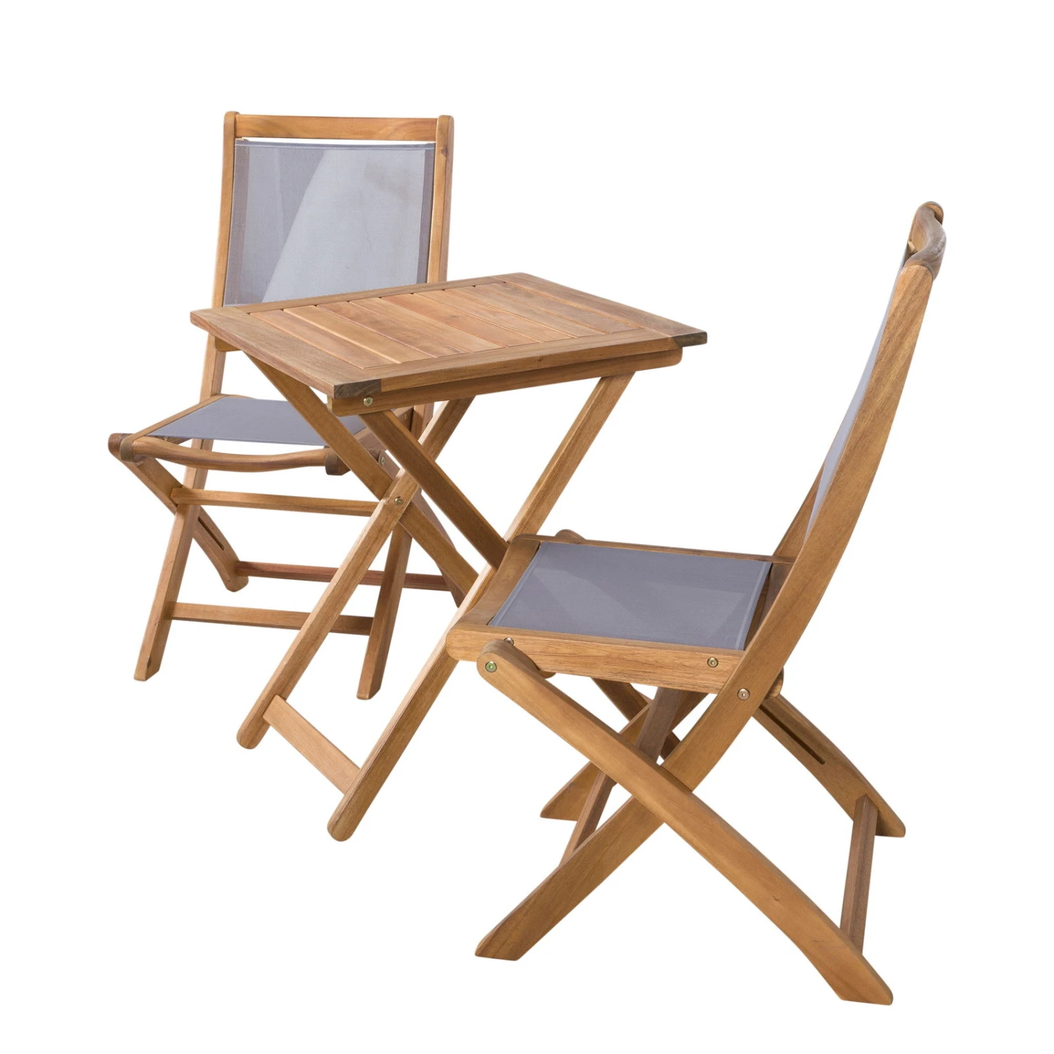 Balkonset „Balkonien“ Aus Akazienholz, 3-teilig, Silbergrau 2 Balkonset „Balkonien“ Aus Akazienholz, 3-teilig, Silbergrau – Bild 2