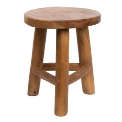 Günstiges Gartenambiente Geschäft 9 Wurzelholz-Hocker, Light Wax, Aus Recyceltem Teakholz