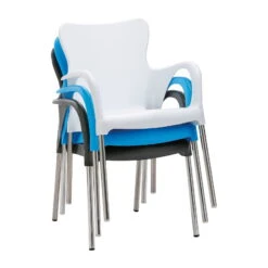 Best Stapelsessel Maui Silber/weiß -Günstiges Gartenambiente Geschäft 3910302229 Stapelsessel Maui silber weiss 03 34693