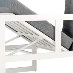 Best Loungeset "Rhodos" 3tlg. Weiß, Modernes Design, Komfortabel, Groß -Günstiges Gartenambiente Geschäft 3910302348 Loungeset Rhodos 3tlg weiss Auflagen grau 2 2 59577