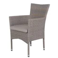 Stapelsessel Capri - Kölle Mixed Brown / Robust, Schlicht, Pflegeleicht -Günstiges Gartenambiente Geschäft 3910302350 Stapelsessel Capri Koelle mixed Brown inkl Auflage royal stone 1 59089