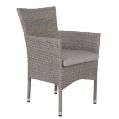 Stapelsessel Capri - Kölle Mixed Brown / Robust, Schlicht, Pflegeleicht -Günstiges Gartenambiente Geschäft 3910302350 Stapelsessel Capri Koelle mixed Brown inkl Auflage royal stone 2 59088