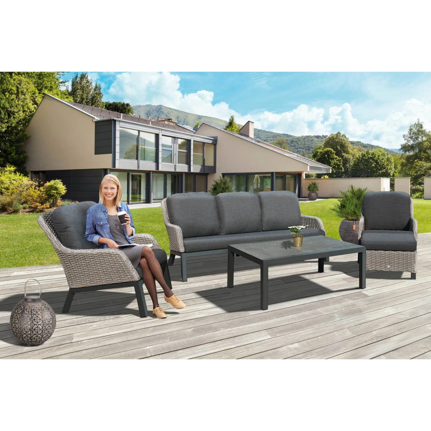 Solarlaterne "Damast", Kupfer, 23 X 22cm 6 Solarlaterne "Damast", Kupfer, 23 X 22cm – Bild 6