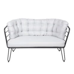 4-teilige Lounge-Gruppe 'Bella', Schwarz, Inklusive Auflagen 13 4-teilige Lounge-Gruppe 'Bella', Schwarz, Inklusive Auflagen -Günstiges Gartenambiente Geschäft 3910302533 Alu Loungergruppe Bella 4tlg schwarz inkl Kissen hellgrau10 74490