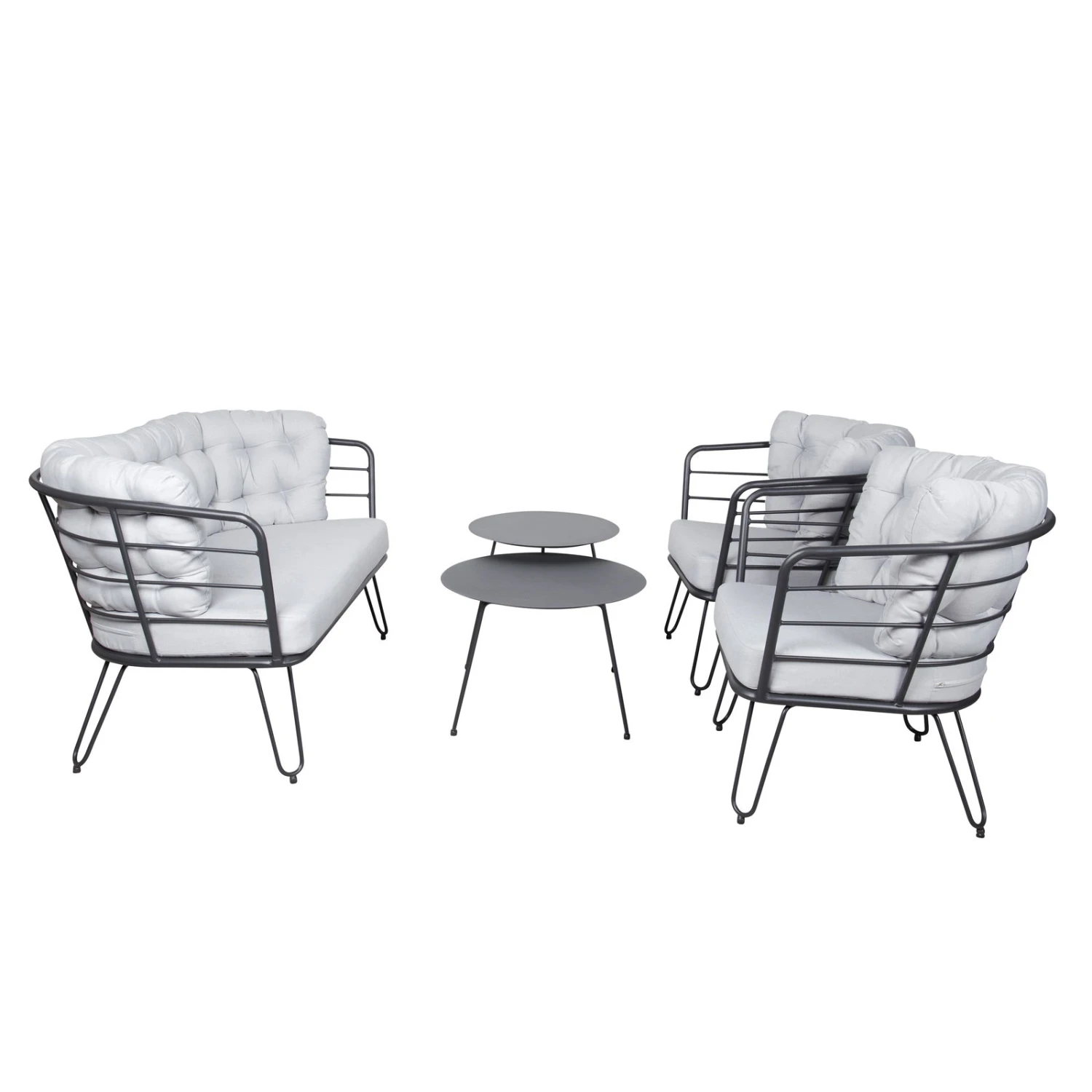 4-teilige Lounge-Gruppe 'Bella', Schwarz, Inklusive Auflagen 2 4-teilige Lounge-Gruppe 'Bella', Schwarz, Inklusive Auflagen – Bild 2