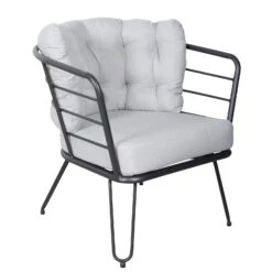 4-teilige Lounge-Gruppe 'Bella', Schwarz, Inklusive Auflagen 16 4-teilige Lounge-Gruppe 'Bella', Schwarz, Inklusive Auflagen -Günstiges Gartenambiente Geschäft 3910302533 Alu Loungergruppe Bella 4tlg schwarz inkl Kissen hellgrau7 74493