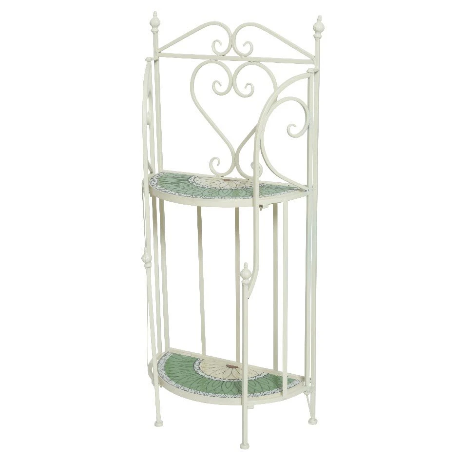 Wandregal 'Vigo', Grün Mit Blumenmosaik, Ca. H98 Cm 1 Wandregal 'Vigo', Grün Mit Blumenmosaik, Ca. H98 Cm