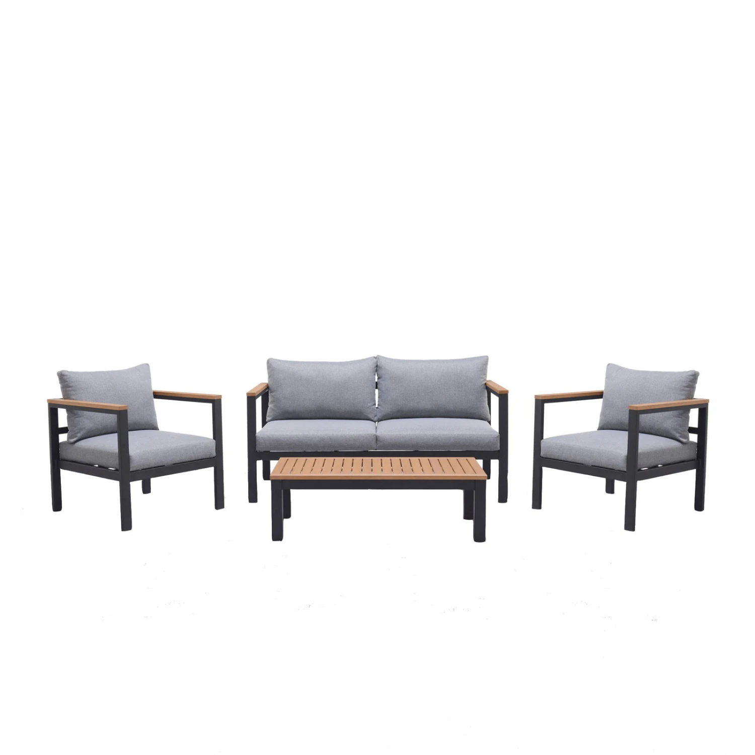 Loungeset 'Kingsbury' Inkl. Auflagen, 5tlg., Dunkelgrau 1 Loungeset 'Kingsbury' Inkl. Auflagen, 5tlg., Dunkelgrau