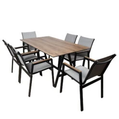 Stapelsessel, Schwarz, Grau, Ca. 86 X 66 X 56 Cm -Günstiges Gartenambiente Geschäft 3910302657 Alu Sessel schwarz Textilen grau 13 102333