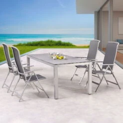 Best Klappsessel 'Palermo', Anthrazit/silber -Günstiges Gartenambiente Geschäft 3910302685 Klappsessel Palermo Gestell silber Bezug anthrazit 4 100517