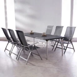 Best Klappsessel 'Palermo', Anthrazit/silber -Günstiges Gartenambiente Geschäft 3910302685 Klappsessel Palermo Gestell silber Bezug anthrazit 5 100518