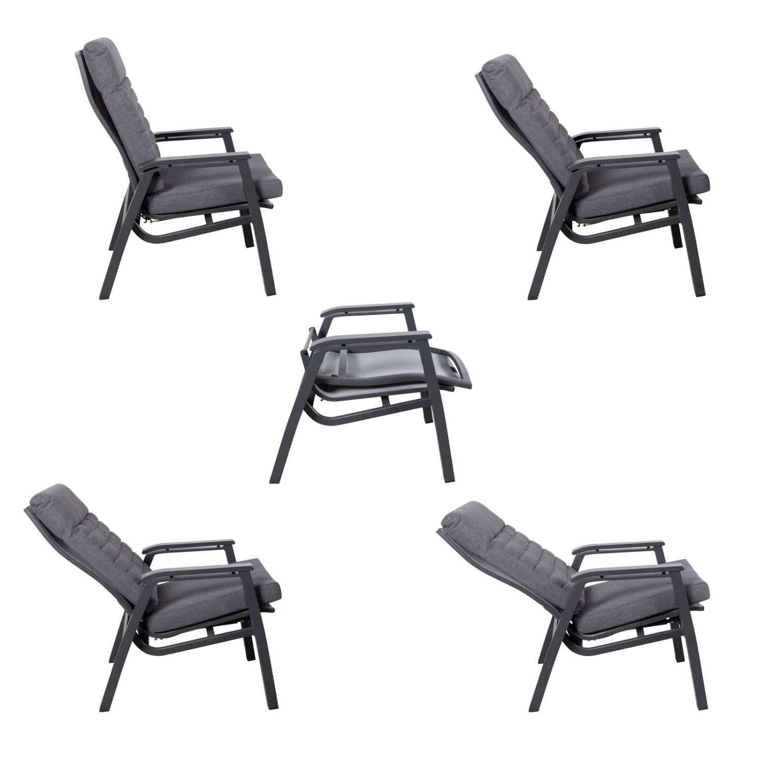 Loungesessel 'Paris', Grau/schwarz 9 Loungesessel 'Paris', Grau/schwarz – Bild 9