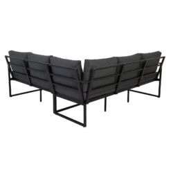 Ecklounge 'Sardinia', Schwarz, Akazie -Günstiges Gartenambiente Geschäft 3910302709 Ecklounger Sardinia FSC Akazie Stahlgestell inkl Auflagenset 3 118539